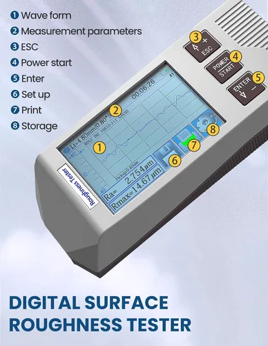 Miniatura 2 de Medidor Profesional de Rugosidad de Superficie Digital Medidor Portátil de Rugosidad de Superficie con 22 Parámetros Perfilómetro Portátil