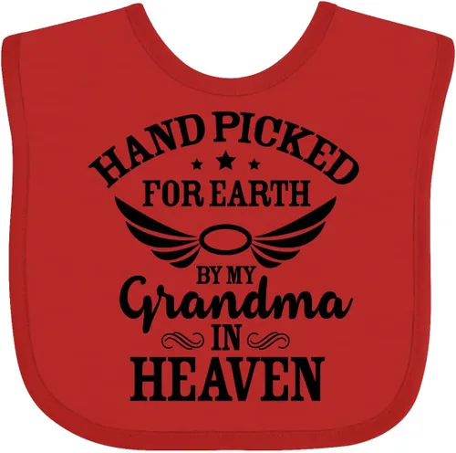 Miniatura 19 de inktastic Handpicked for Earth By My Grandma in Heaven Angel Wings Baby Bib