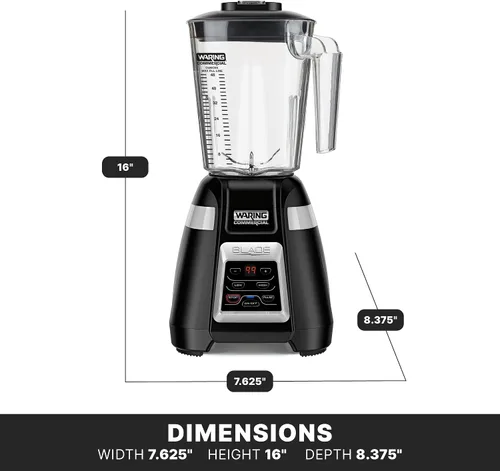 Miniatura 6 de Waring Commercial BB340 Blade - Batidora de 1 HP, teclado de 2 velocidades con pulso y temporizador de cuenta regresiva de 99 segundos, contenedor