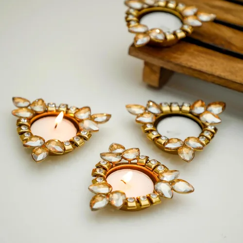 Miniatura 7 de Portavelas decorativo a granel para decoración Diya Diwali, Diosa Ganesh Chaturthi, portavelas decorativo para festivales de la India, Diwali, boda