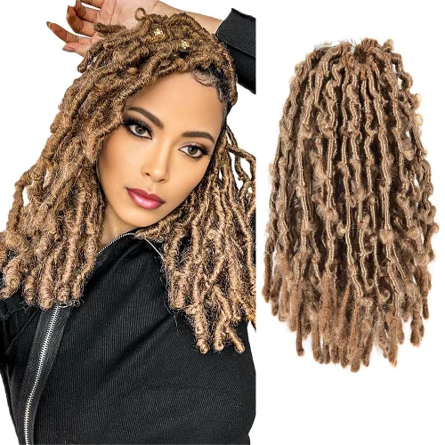 Miniatura 9 de Niseyo 6 paquetes de trenzas de ganchillo suaves de mariposa de 10 pulgadas, hechas a mano, preenlazadas, color negro oscuro, trenzas de mariposa