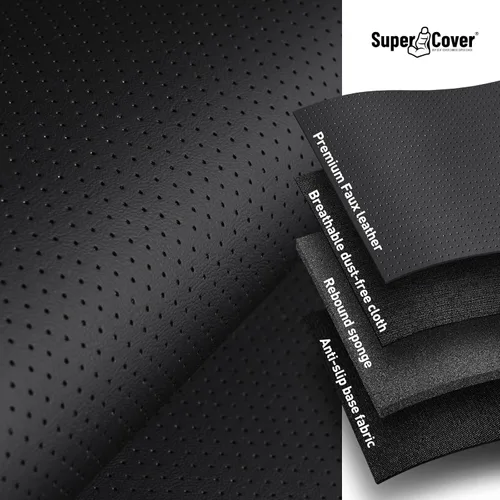 Miniatura 7 de Super Cubierta para Fundas de Asiento Toyota Tundra 2014-2021 (Solo CrewMax), Juego Completo de Protectores de Asiento Negros para Camioneta Pickup