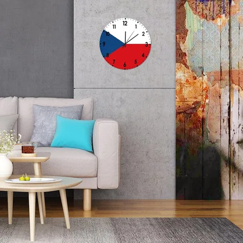Miniatura 878 de Cheyan Reloj de pared con bandera de Canadá de 12 pulgadas, silencioso, sin tictac, de PVC, funciona con pilas, reloj redondo decorativo, regalo