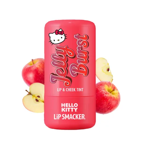 Lip Smacker Hello Kitty So Jelly - Tinte para labios y mejillas, color hidratante transparente y construible, textura divertida de gelatina animal,