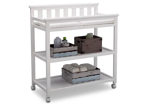 Miniatura 4 de Delta Children Cambiador plano con ruedas y cambiador – Greenguard Gold certificado y cambiador de espuma contorneado con cubierta impermeable