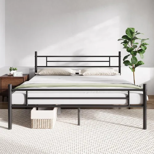 Miniatura 20 de Novilla - Base de cama individual con cabecero y estribo, base de cama de plataforma metálica de 14 pulgadas, almacenamiento debajo de la cama