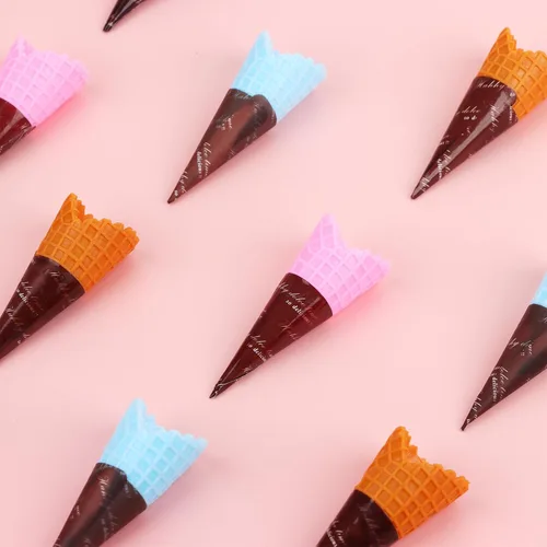 Miniatura 4 de 80 piezas de mini cono de helado artificial realista, adorable cono de helado de simulación, juego de comida, casa de muñecas, suministros