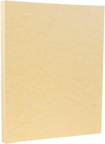 JAM PAPER Pergamino - Cartulina de 65 libras, cobertura de 8.5 x 11 pulgadas, 6.21 oz/m², reciclada, oro antiguo, 50 hojas/paquete