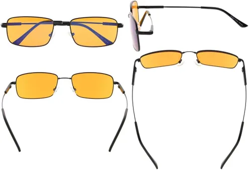 Miniatura 2 de Eyekepper Lentes de luz azul para hombre, para dormir mejor el 97% con bloqueo de luz azul, lentes de titanio con memoria flexibles, lentes teñidas