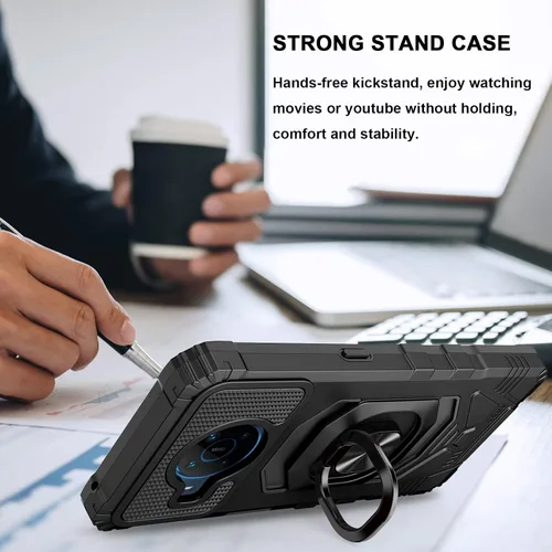 Miniatura 4 de Ailiber Funda para Nokia X100, Nokia X100 con protector de pantalla de vidrio templado, soporte de anillo para montaje magnético de automóvil, funda