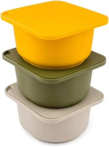 Miniatura 11 de Babadoh Recipientes de Silicona para Fermentación de Masa de Pizza con Tapas Accesorios para Hacer Pizza Juego de 3 Azul Múltiple
