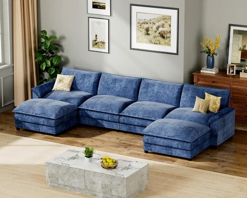 Miniatura 15 de Homall Sofá Seccional Modular de 80", Sofá Biplaza con Cojín de Doble Capa, Combinación DIY de Chenille Profundo Sofá Nube de 2 Asientos para Sala
