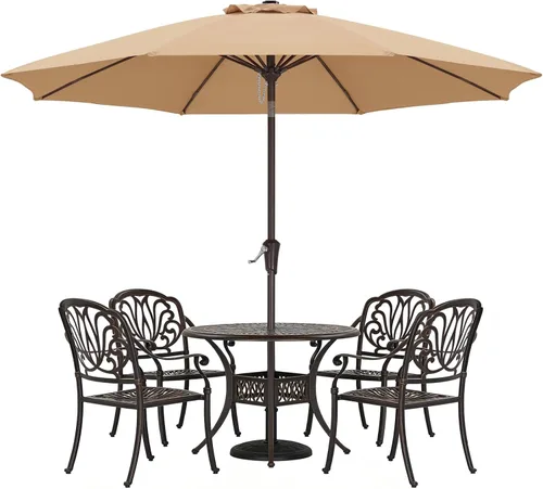 Miniatura 10 de ABCCANOPY Sombrilla de patio al aire libre de 7.5 pies, sombrilla de mesa con protección UV con manivela para una fácil instalación, adecuada