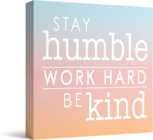 Miniatura 6 de Barnyard Designs Letrero de madera motivacional para escritorio para mujer, oficina, baño, decoración de escritorio inspiradora (Humble Kind)