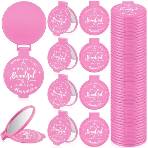 Miniatura 14 de 100 piezas de espejo compacto inspirador de 2.76 pulgadas a granel para mujeres, pequeños regalos de graduación, día de la madre, fiesta, bolso