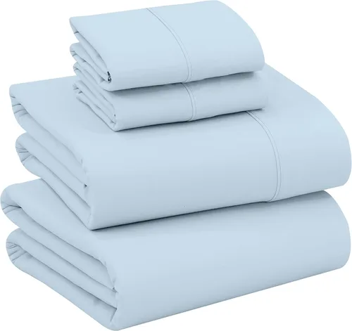 Miniatura 75 de RUVANTI Juego de sábanas divididas tamaño King de 100 % algodón para cama ajustable, 5 piezas, ropa de cama de tejido de percal suave y Guisante