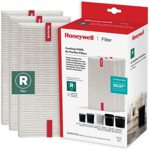 Filtro purificador de aire HEPA Honeywell R, paquete de 3 para series HPA 100/200/300, 3000 y 5000 - Filtro de aire de repuesto para alérgenos