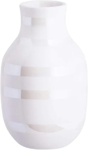 Miniatura 13 de Hak Kähler Omaggio - Jarrón de porcelana con rayas, moderno jarrón redondo, bulboso y escandinavo para flores, negro, 7.9 in