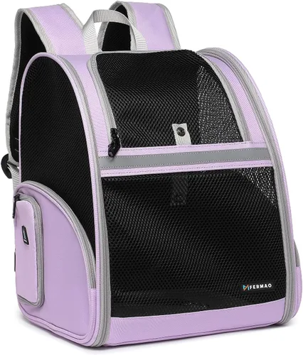 Miniatura 14 de Mochila Transportadora para Gatos para Perros Pequeños y Gatos Medianos, Cachorro, Gatito, Conejo, Mochila Transportadora de Mascotas Plegable