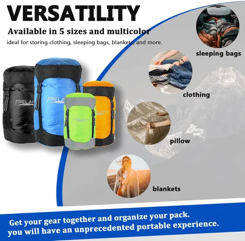 Miniatura 6 de Frelaxy - Bolsa de compresión con 40% más de almacenamiento, Saco de compresión de 11L/18L/30L/45L/52L, resistente al agua y ultra ligero para saco