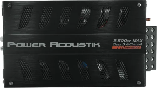 Miniatura 2 de Power Acoustik SB4-2500D 2500W Max 4-Channel Class D Amplificador de coche, estable de 2 ohmios, chasis compacto, refuerzo de graves, filtros
