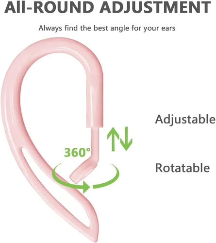 Miniatura 3 de Ganchos para Orejas Compatibles con Todos los Modelos de Apple AirPod [Ajustable Multi-Dimensional] Soporte Accesorios para Auriculares Pro (Rosa)