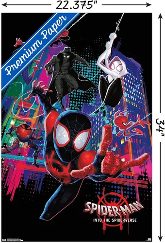 Miniatura 3 de Trends International Marvel Spider-Man - Póster de pared con texto en inglés "Into The Spider-Verse", 22.375 x 34 pulgadas, versión premium sin marco