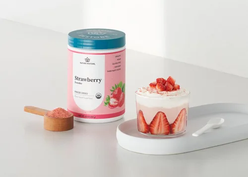 Miniatura 5 de Nature Restore Polvo de fresa liofilizado orgánico certificado por USDA, 10 onzas, sin OMG, sin gluten, vegano