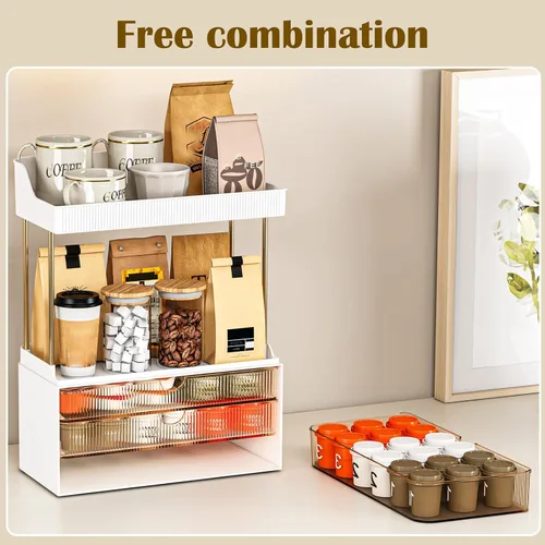 Miniatura 2 de caktraie Organizadores y Almacenamiento de Baño - Organizador de Maquillaje de 3 Cajones y 2 Niveles, Cajón de Almacenamiento de Cosméticos