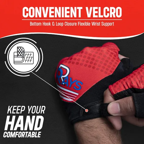 Miniatura 8 de RRAYS Guantes de ciclismo - Tela de licra transpirable - Guantes acolchados de medio dedo, guantes de bicicleta unisex, guantes de ciclismo