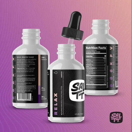 Miniatura 8 de SALTT Relax Gotas de magnesio – Cloruro de magnesio iónico con sodio, potasio, electrolitos – Gotas de minerales traza – sin gluten, sin azúcar