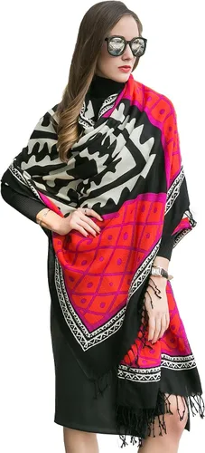 Miniatura 23 de DANA XU Manta de pashmina extragrande 100% de lana merina, bufanda de viaje, bufanda de cachemira para mujer, otoño e invierno, chal de gran