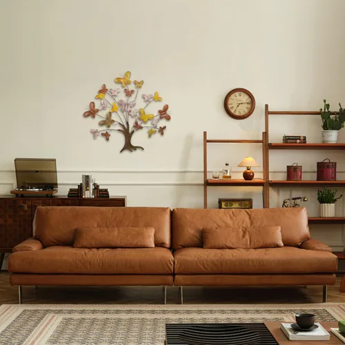 Miniatura 7 de dreamskip Arte de pared de árbol de la vida, decoración de pared grande para exteriores de 28 pulgadas con mariposa, arte de pared de metal hecho a