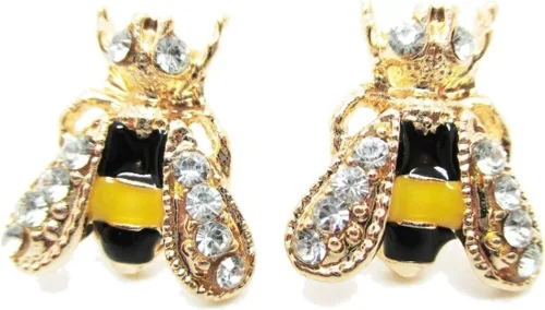 Miniatura 2 de Pendientes de poste de Bumble Bee - Nuevo - Par!, Oro amarillo