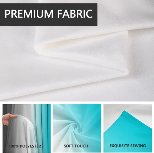 Miniatura 2 de AAtter Cortinas de ventana color verde azulado turquesa para cocina, blanco, azul, gris aguamarina, degradado, gris, negro, degradado, pequeño
