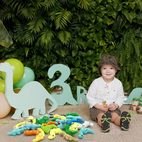 Miniatura 5 de XIPEGPA 40 PCS Juego de Juguetes de Peluche de Dinosaurio Mini, Lindo Llavero de Juguete de Dinosaurio Pequeño Relleno para Recuerdos de Fiesta