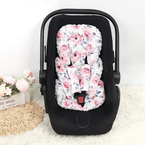 Miniatura 7 de SWESEN Inserto de asiento de automóvil infantil con 2 almohadillas para correa, soporte súper suave para la cabeza y el cuerpo del asiento