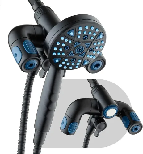 Miniatura 10 de AquaCare Polaris - Sistema combinado de 3 vías con cabezal de ducha y ducha de mano multizona de alta presión de 208 ajustes, mango de acoplamiento