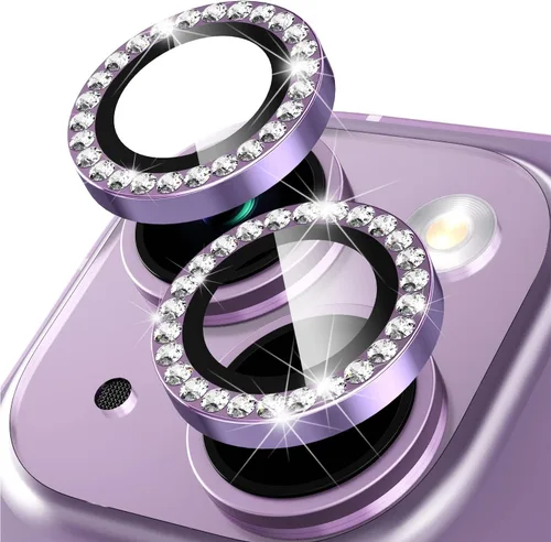 Miniatura 13 de Suoman Protector de lente de cámara para iPhone 14 de 6.1 pulgadas, protector de lente de cámara de 6.7 pulgadas, película de vidrio templado 9H