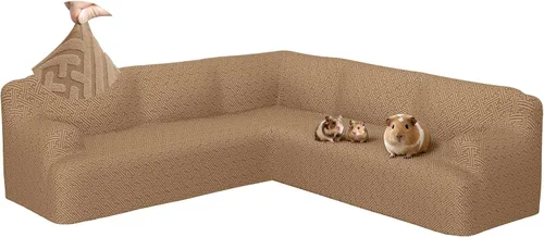 Miniatura 21 de Fundas para sofá seccional en forma de L de 1 pieza, fundas de esquina elásticas para sofá, funda de sofá antideslizante, lavable, fundas de sofá