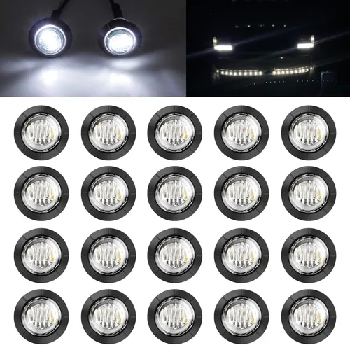 Miniatura 12 de FXC Luces LED de señalización de 3/4" redondas, indicadores de advertencia, luces laterales, frontales y traseras, luces de giro, cola y marcha