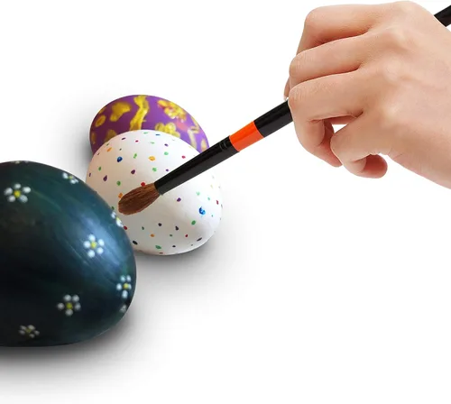Miniatura 5 de Huevos de Pascua de 18 piezas, huevos de madera blancos, huevos decorativos lisos de tamaño real para niños, pintura de Pascua DIY tu propia