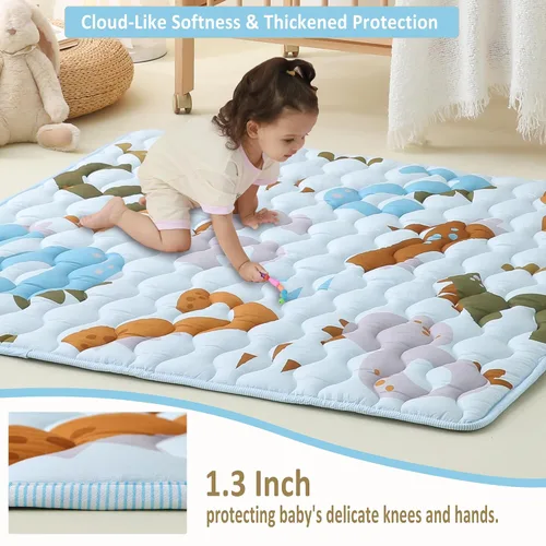 Miniatura 3 de Viviland Alfombrillas para bebé, 50 x 50 pulgadas, tapete acolchado grueso para bebés y niños pequeños, antideslizante y lavable a máquina, números