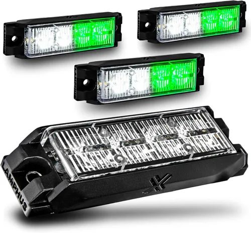 Miniatura 9 de LAMPHUS NanoFlare - Luz de advertencia estroboscópica de 5 pulgadas y 6 W, color blanco ámbar, luz de advertencia estroboscópica para parrilla