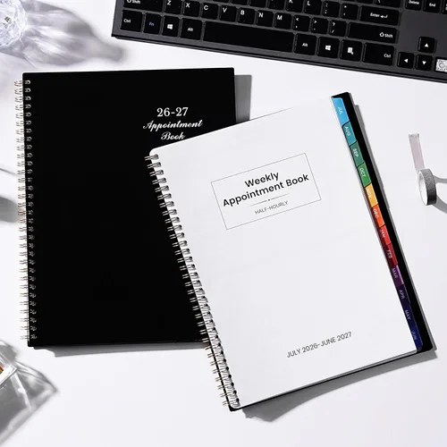 Miniatura 9 de Libro de citas 2026 – Agenda 2026, enero 2026 – diciembre 2026, 9" x 11", agenda diaria por horas 2026, intervalo de media hora (30 minutos)