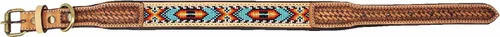 Miniatura 2 de CHALLENGER XSmall 9''- 13'' Basket Weave Tooled acolchado cuero con cuentas perro cachorro 60RT19
