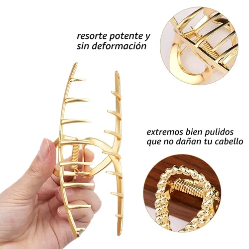 Miniatura 6 de Mehayi 3 pinzas de metal grandes para cabello grueso y pesado, agarre fuerte, agarre grande, antideslizante, pinza de mandíbula para cabello largo