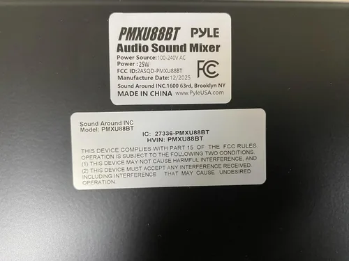 Miniatura 8 de Pyle Mezclador de audio estilo consola de 8 canales con Bluetooth - Controlador de sonido DJ, 4 entradas XLR / combinado, salida sub, +48V Phantom