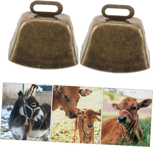 Miniatura 8 de 6 campanas de vaca de metal vintage para ganado, campanas de artesanía ruidosas para ganado, ovejas, mascotas, adornos de llamadas perdidas para uso