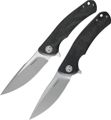 Miniatura 4 de Petrified fish Cuchillo plegable de acero K110 949 Fibra de carbono G10 Mango de cerámica Rodamientos de bolas Camping Caza Cuchillos EDC Negro